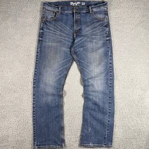 Wrangler Retro Jeans Mens 38x33 Blue‎ Faded Slim Boot Cowboy Rodeo Western